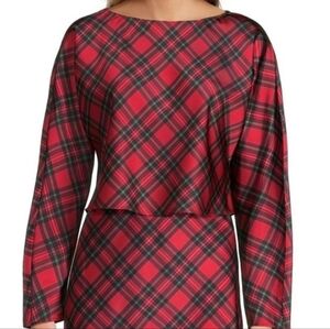 Classic RED Tartan plaid holiday Long Sleeve Shirt ANTONIO MELANI CHRISTMAS L